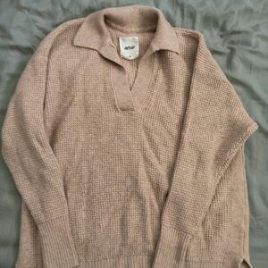 Aerie Beige Knit Cardigan